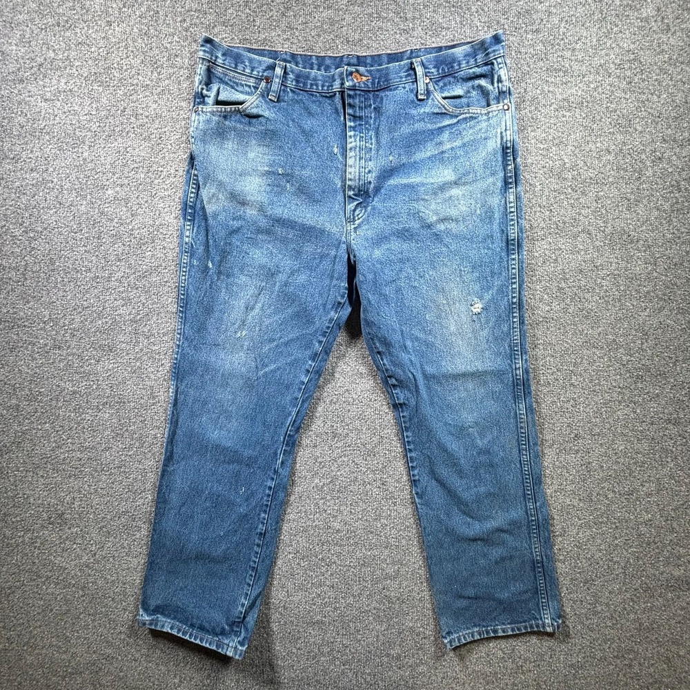 Wrangler Cowboy Cut Jeans Mens 40x32 Blue Denim Slim Fit Distressed Western 936